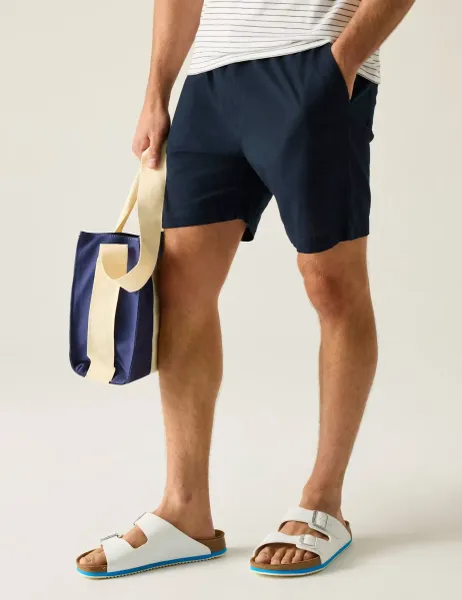 Regatta Hadlin Cotton Rich Shorts with Linen Blue
