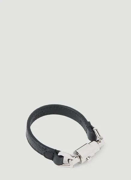 Piston Closure Leather Bracelet