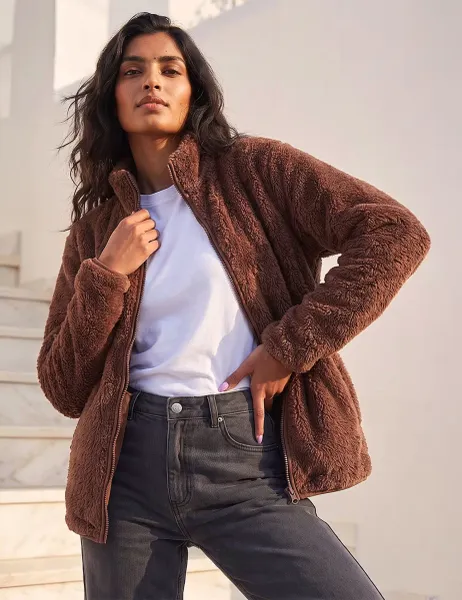 Roman Sherpa Fleece Jacket Chocolate