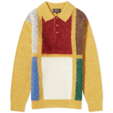 Shaggy Panel Long Sleeve Polo