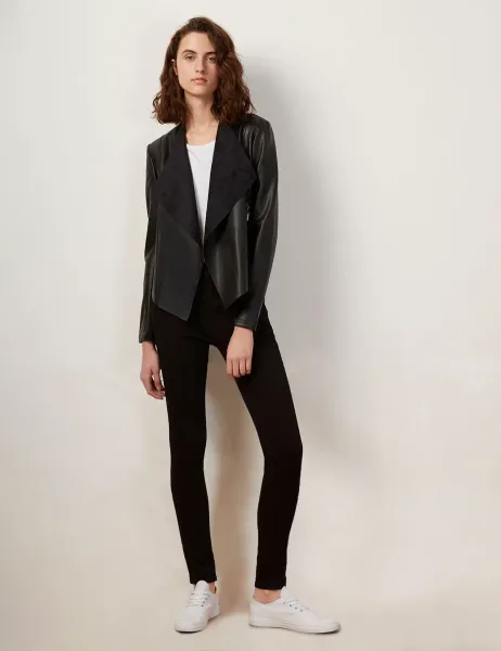 French Connection Faux Leather Short Jacket Black