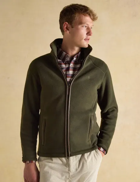 Joules Funnel Neck Fleece Jacket Khaki
