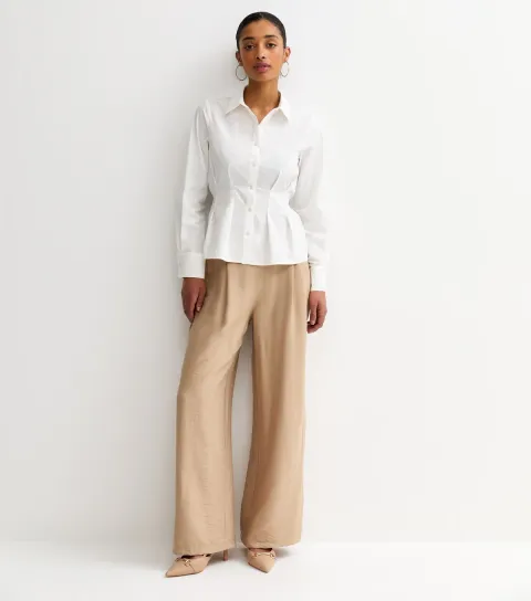 Women's Stone Pull On Wide Leg Trousers