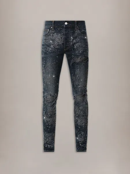 ALL OVER CRYSTAL MX1 JEAN - Midnight Indigo
