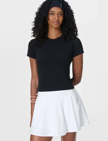Sweaty Betty Athlete Crop Seamless T-Shirt Black