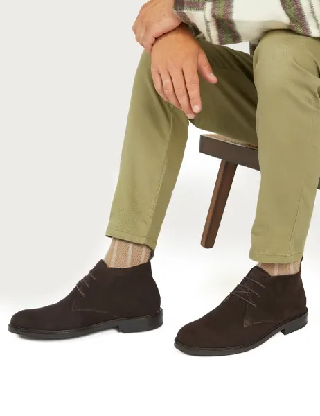 Jones Bootmaker Suede Pull-on Chukka Boots Brown