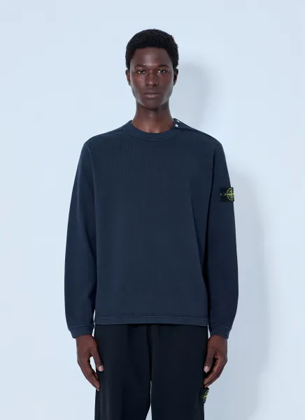 Crewneck Sweatshirt with Sleeve Logo Patch