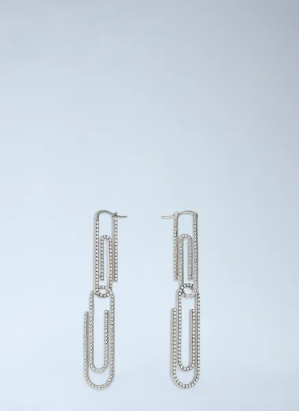Off-White Paperclip Strass Earrings