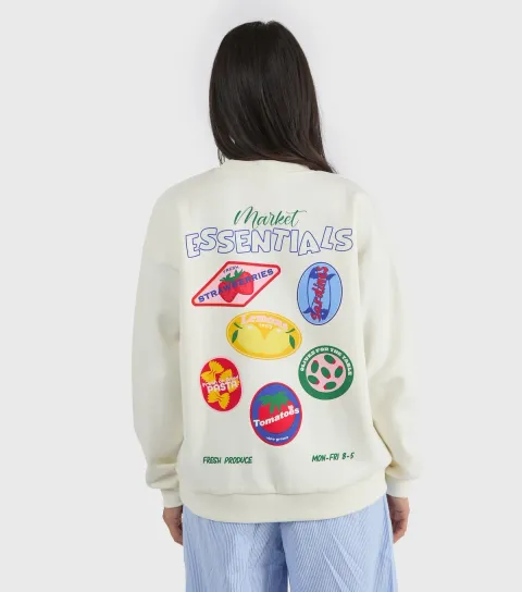 Women's White Market Essentials Sweatshirt