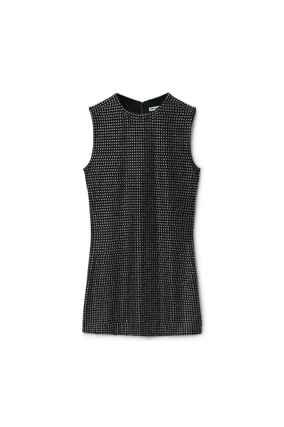 Crystal hotfix sleeveless mini dress