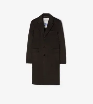 Wool Cashmere Tailored Coat in Dark sepia brown