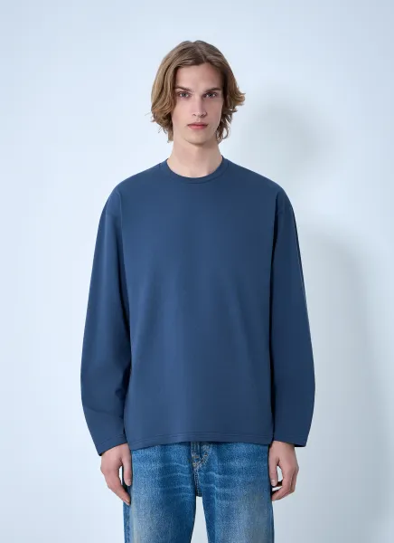 Ribbed Crewneck Long Sleeve Top