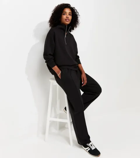 Women's Premium Black Wide Leg Joggers