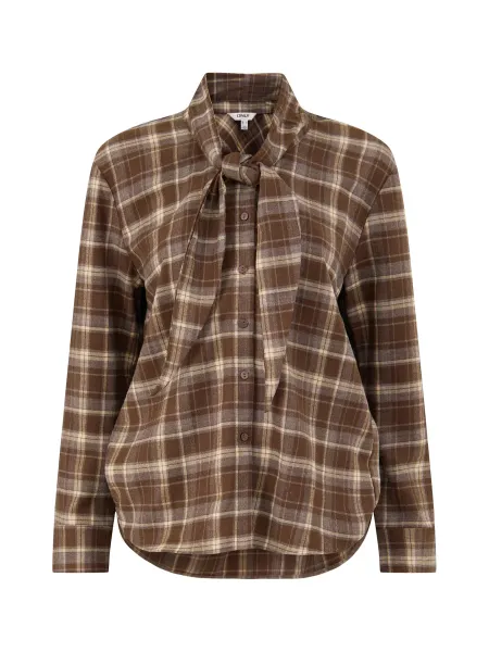 Only Check Tie Detail Shirt - Slate