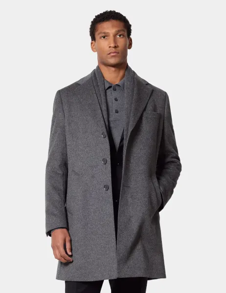 Hawes & Curtis Pure Wool Overcoat Grey