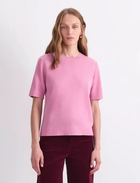 Sportscraft Wool Rich Embellished Knitted Top Pink