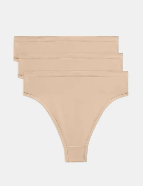 Body by M&S 3pk Flexifit Modal High Waisted Thongs Opal