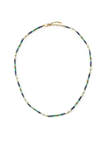 Missoma Beaded Gemstone And Pearl Short Necklace