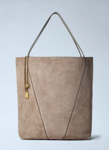 Large Suede Spin Tote Bag