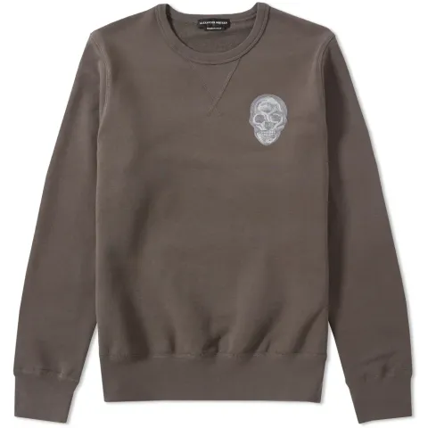 Embroidered Skull Crew Sweat