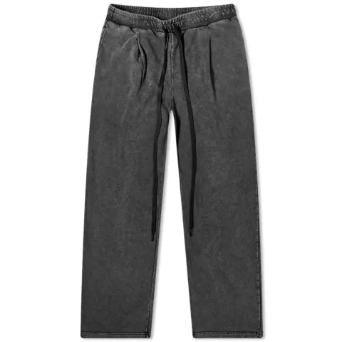 Pleated Wide Leg Sweat Pant
