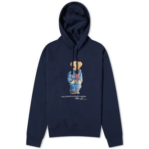 Denim Bear Popover Hoodie