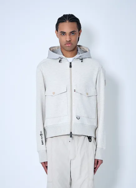 Padded Wool Zip-Up Hooded Jacket