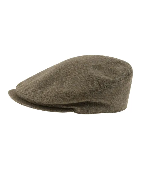 Schöffel Country Countryman Tweed Cap - Loden Green Herringbone Tweed