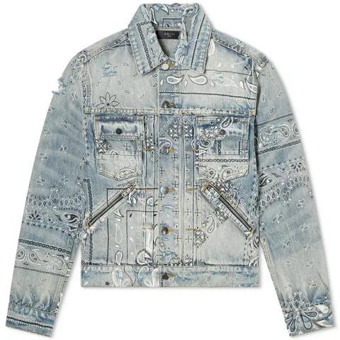 Screen Print Bandana Trucker Jacket