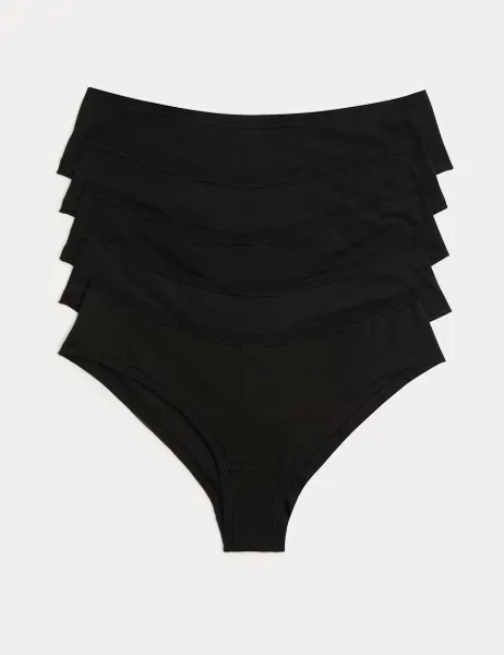 Marks & Spencer 5 Pack Cotton Modal Hipster Knickers Black