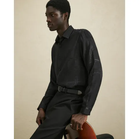 River Island Slim Check Jacquard Shirt