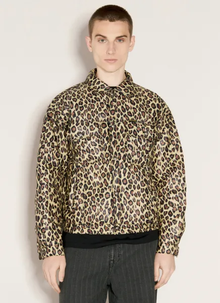Leopard-Print Trucker Jacket