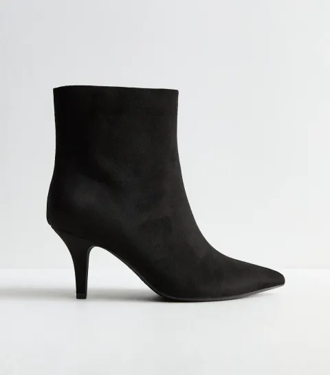 New Look Women's Black Faux Suede Ankle Boots Vegan