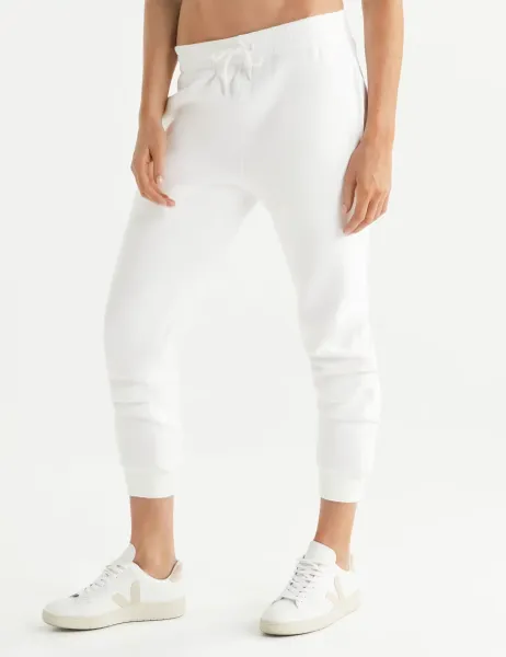 Lilybod Millie Slim Fit Fleece Drawstring Joggers White