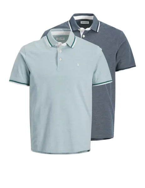 Jack & Jones 2 Pack Pure Cotton Polo Shirts Multi