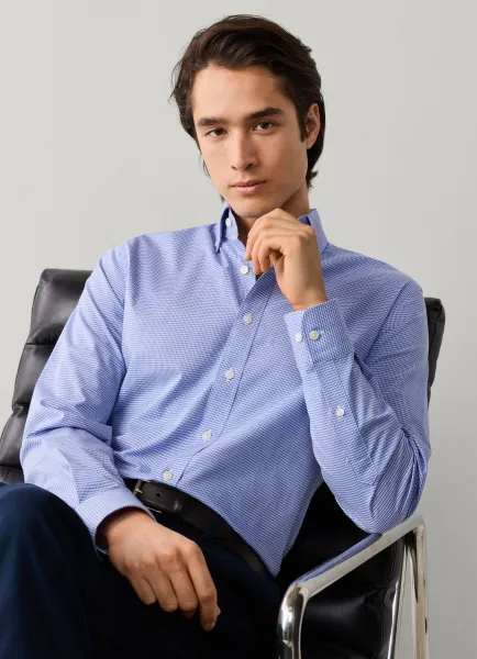 Tailored Fit Bi-Stretch Gingham Shirt