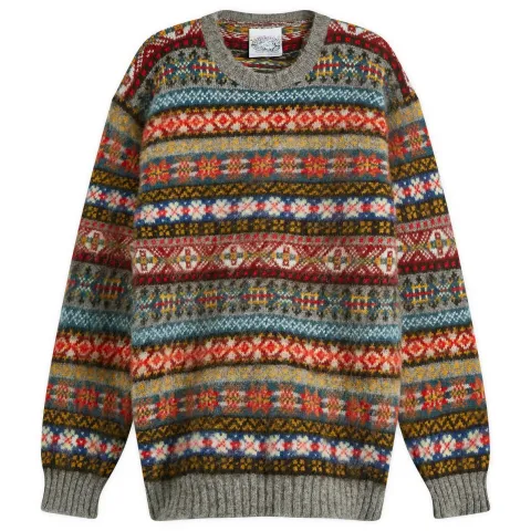 Jamieson's of Shetland Brushed Fair Isle Crew Knit