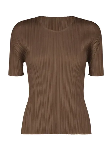 Pleats Please New Colorful Basics Top Brown