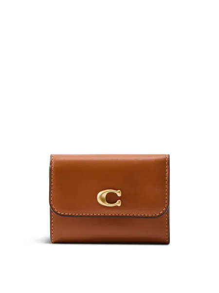 Coach Essential Leather Card Holder Wallet Amber