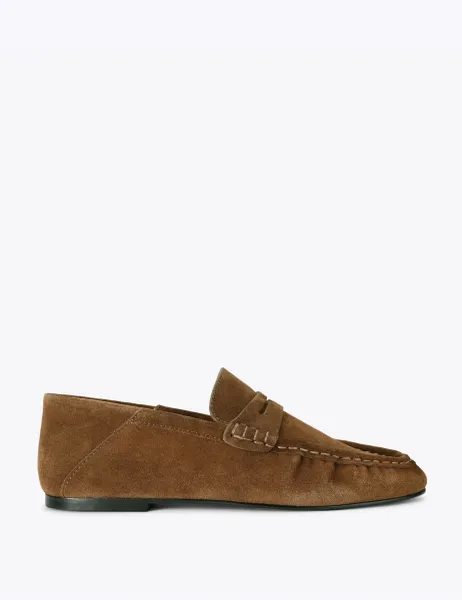 Steve Madden Roger Suede Slip On Loafers Beige