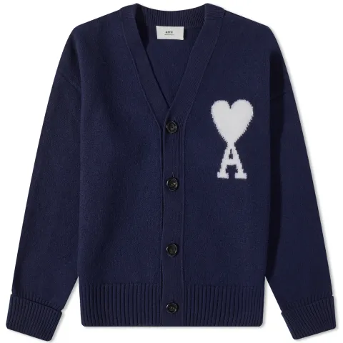 AMI Tonal Large A Heart Cardigan