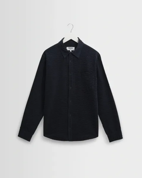 Shelly - Navy Seersucker Corduroy Shirt