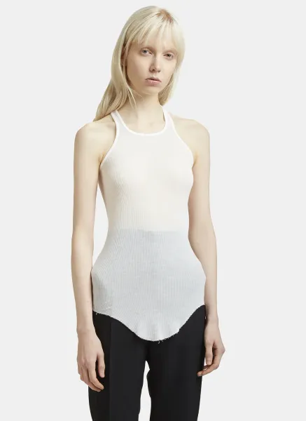 Rib Knit Crew Neck Vest Top