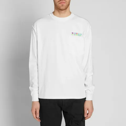 Long Sleeve Embroidered Logo Pocket Tee