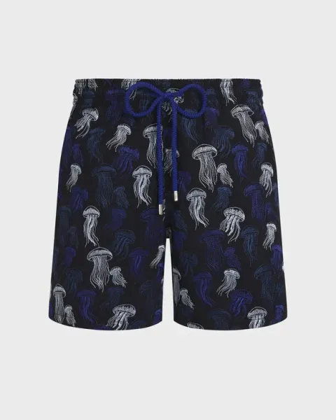 Vilebrequin Men Embroidered Swim Shorts Jellyfish Dance