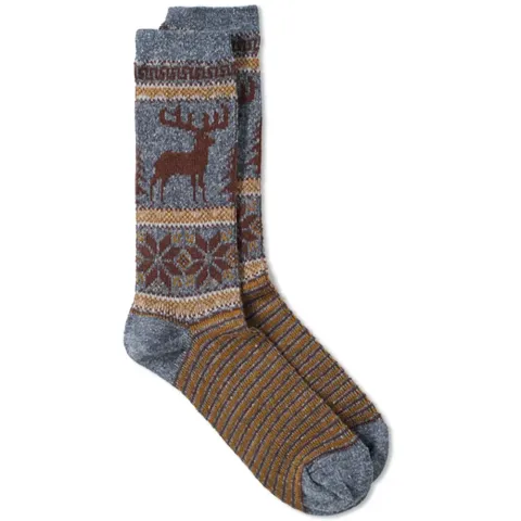 Deer Snow Jacquard Crew Sock