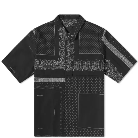 Bandana Print Zip Shirt