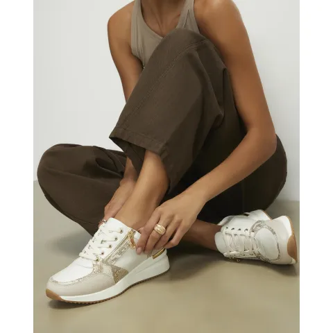 River Island Snake Print Side Zip Wedge Trainers