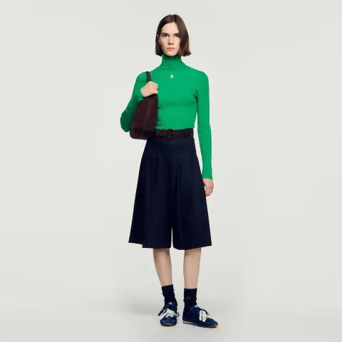 SANDRO Roll-neck cable knit jumper