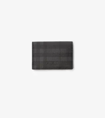 City Check Bifold Card Case in Iron grey - Men, Cotton, Technical